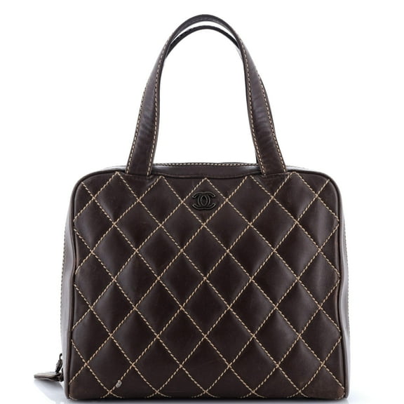 Pre-Owned Surpique Zip Around Satchel Quilted Leather Medium By Rebag