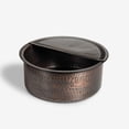 thumbnail image 3 of 16'' Handcrafted Dark Copper Pedicure Bowl - Hammered Ayurvedic Foot Soak Tub with Removable Footrest for Spa & Home, 3 of 4