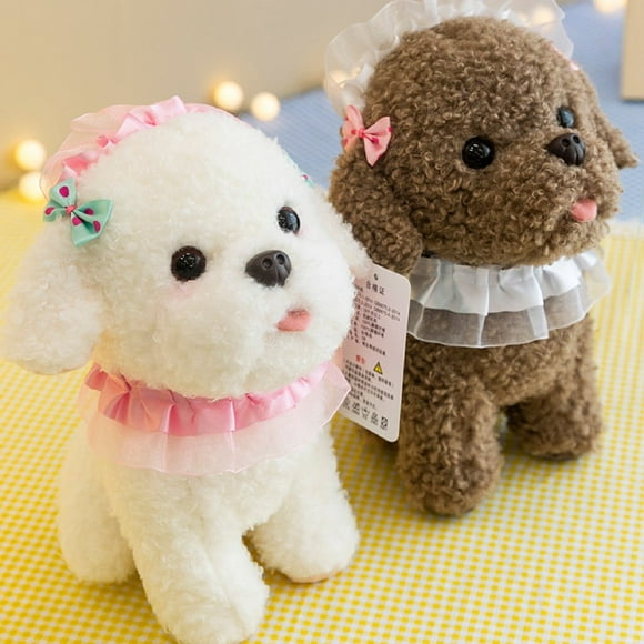Plush Doll Simulated Elastic PP Cotton Plush Little Teddy Dog for Sofa Decoration