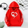 thumbnail image 2 of Big Girls Pullover Hoodie Sweatshirt Long Sleeve Sweatshirt Graphic Hoody Kids Cute Pullovers Top Clothes Size 9-10T,Red, 2 of 4