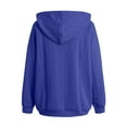 thumbnail image 6 of Xudanell Zip up Hoodie Women Solid Color Simple Oversized Sweatshirt Woven Texture Hoodie Sweater Blue XXL, 6 of 6