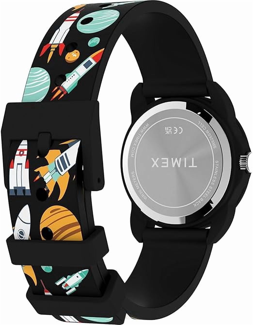 Timex Youth Kids Time Teacher 30mm Watch - Black Strap White Dial Black Case