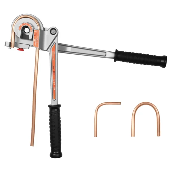 3 in 1 Lever Pipe Tube Bender for 1/4",3/8",1/2" O.D.-Adjustable 0-180° Bending Tool for Precision Metalworking