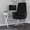 Black, variant on Merrick Lane White High Back Button Tufted Faux Leather Swivel Home Office Chair with Silver Welt Trimmed Arms