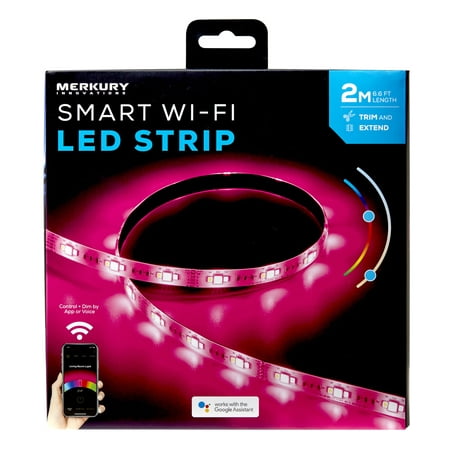 Merkury Innovations 2m Color Changing Smart Wifi RGB LED Strip Light