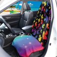 thumbnail image 3 of POLERO Plush Microfiber Bucket Seat Protector, Waterproof Sweating Car Seat Cover, Compatible with Truck Seat Van, Fit for Sedan Vehicle Rainbow Mushroom 1 Pack, 3 of 7
