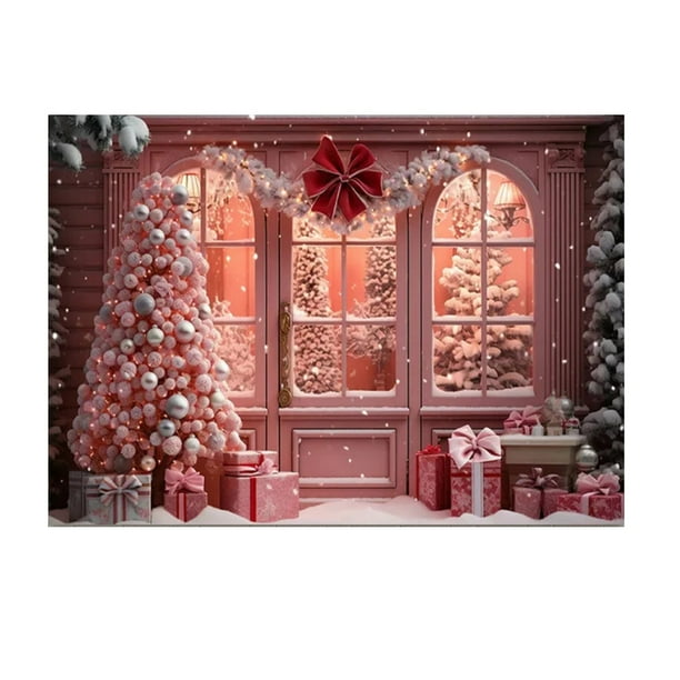 Tapiz navideño, árbol de Navidad, escena de nieve, fondo fotográfico, tela colgante, decoración para fiestas y eventos navideños, tela de pared
