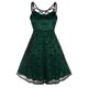 thumbnail image 4 of Mini vestido con cremallera y camisola sin mangas con retazos de malla de encaje de Halloween para mujer de talla grande Fridja  hj6064, 4 of 5