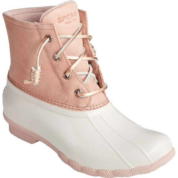 Women's Sperry Top-Sider Saltwater Starlight Leather Duck Boot Blush Leather/Rubber 5 M