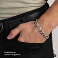 thumbnail image 7 of Kezef Men's 8mm 220 Gauge Figaro Chain Solid .925 Sterling Silver Bracelet , 7" inches, 7 of 7