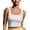 White, variant on PINSPARK Longline Sports Bras for Women Workout Tanks Soft Square Neck Padded Crop Top Yoga Tank Tops Built in Bra