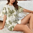 thumbnail image 4 of Balery Chickens Conjunto de Pijama para Mujer con Estampado, Dos Piezas de Manga Corta y Shorts, Ropa de Dormir Suave con Cuello Redondo y Bolsillos-3X-Large, 4 of 6