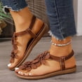thumbnail image 2 of Dakaela Sandals for Women Flat Dressy Summer Flower Sandal with Ankle Strap Arch Support Comfortable Casual Walking Flats Shoes (8.5,Brown), 2 of 8