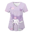 thumbnail image 4 of Sanrio Kuromi-Camiseta con estampado de Hello Kitty para mujer, camisa con bolsillo y cuello en V, uniforme de enfermera con estampado HD de dibujos animados, Y2k, novedad de verano, 4 of 7