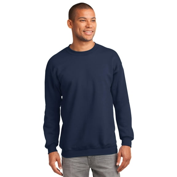 Port & Company PC90 Mens Essential Fleece Crewneck Sweatshirt, Navy - 3XL