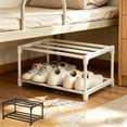 thumbnail image 1 of Usloyux 2Pcs 2-Tier Under Bed Shoe Rack Space Saving Sturdy Shoe Organizer Non Slip Easy Assembly Durable Plastic Storage For Dorm Room Small Bedroom Closets Entryway Home Use, 1 of 9