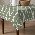 thumbnail image 4 of Green Morocco Table Cloth Waterproof Tablecloths, Boho Farmhouse Abstract Geometric Simple Tablecloth Dining Table Cover for Kitchen Party Tabletop Outdoor, Square Tablecloth 54x54 Inch, 4 of 9