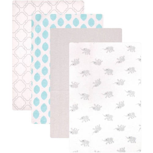 Luvable Friends Baby Boy and Girl Flannel Receiving Blanket, 4Pack