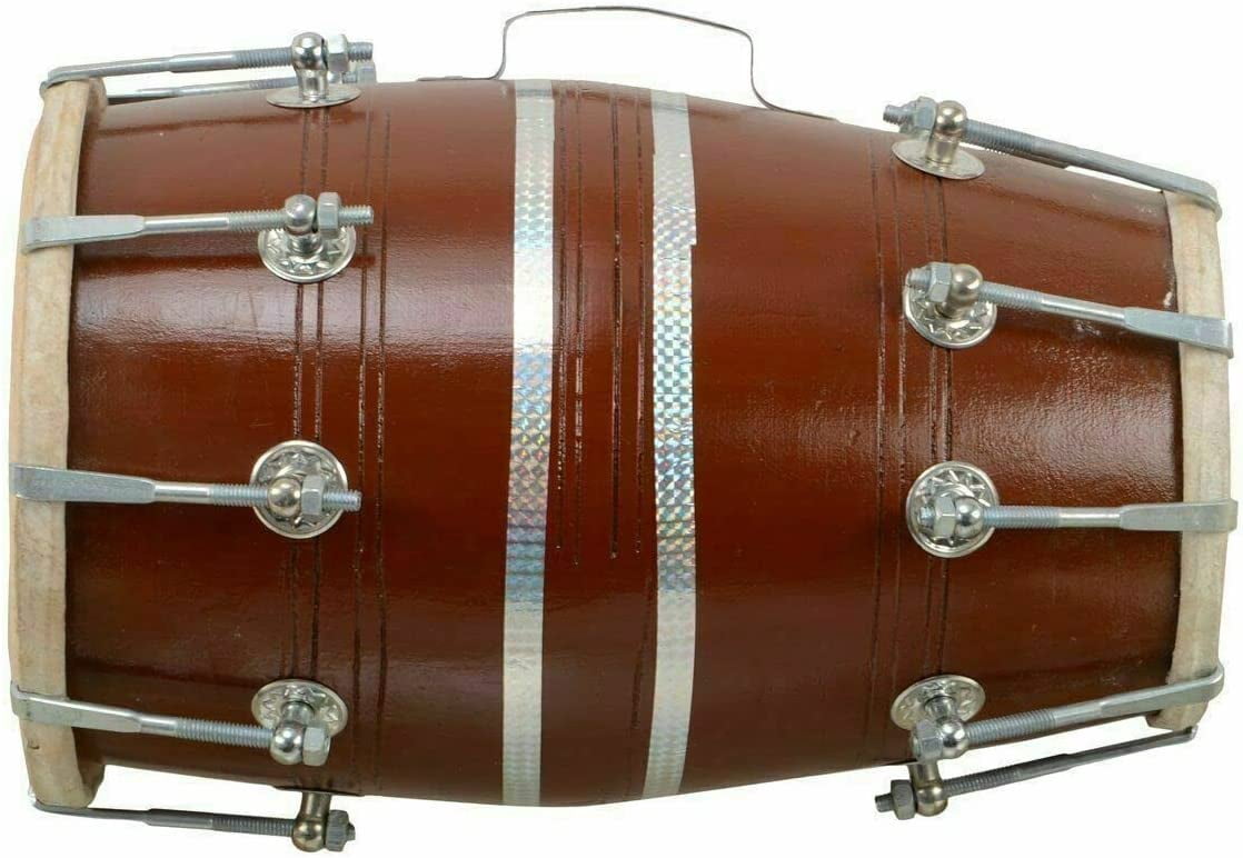 Naad Folk Musical Instrument Traditional Dholak Nut & Bolt Tuned Dholki With Cover