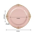 thumbnail image 3 of Efavormart 10 Pack | Blush Rose/Gold Baroque 8" Round Plastic Dessert Salad Plates, Disposable Tableware with Leaf Embossed Gold Rim, 3 of 11