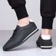 thumbnail image 3 of Men's Lace-Up Color Block Leather Retro Casual Sneakers, 3 of 7