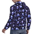 thumbnail image 6 of Pofeuu Skull flower leaf purple Print Mens Casual Hooded Collar Drawstring Hoodies Pullover Sweatshirts Casual Long Sleeve Shirts-X-Large, 6 of 7