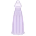 thumbnail image 2 of iEFiEL Flower Girls Dress Halter Lace Sleeveless Princess Maxi Dress Backless Ruched Birthday Party Dress Proms Ball Gown Lavender 8, 2 of 5