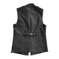 thumbnail image 2 of Yaoyar Mens Solid Color Lapel Collar Single-Breasted Multi-Pocket Waistcoat Vest Formal Slim Fit Business Casual Style, 2 of 4