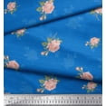 thumbnail image 3 of Soimoi Poly Georgette Fabric Stripe,Leaves & Rose Floral Print Fabric by the Yard 42 Inch Wide, 3 of 3