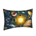 thumbnail image 2 of Bingfone Space Planet Standard Size Pillowcase, Long Staple Pure Cotton Envelope Closure Pillow Cover,16"X24", 2 of 9