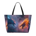 thumbnail image 2 of Daiia Watercolor Sky Dragon Beach Travel Bag - Water-Resistant Beach Bag, Lightweight Tote with 7 Pockets for Women and Men - Gym,Pool,Camping,Reusable Grocery Bag, 2 of 7