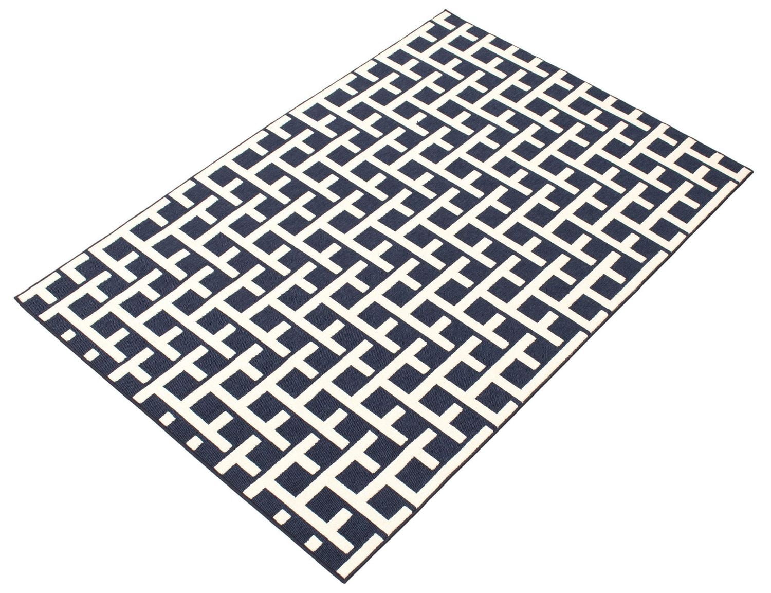 ECARPET Indoor/Outdoor for Balcony, Patio and Garden Villa Blue Rug