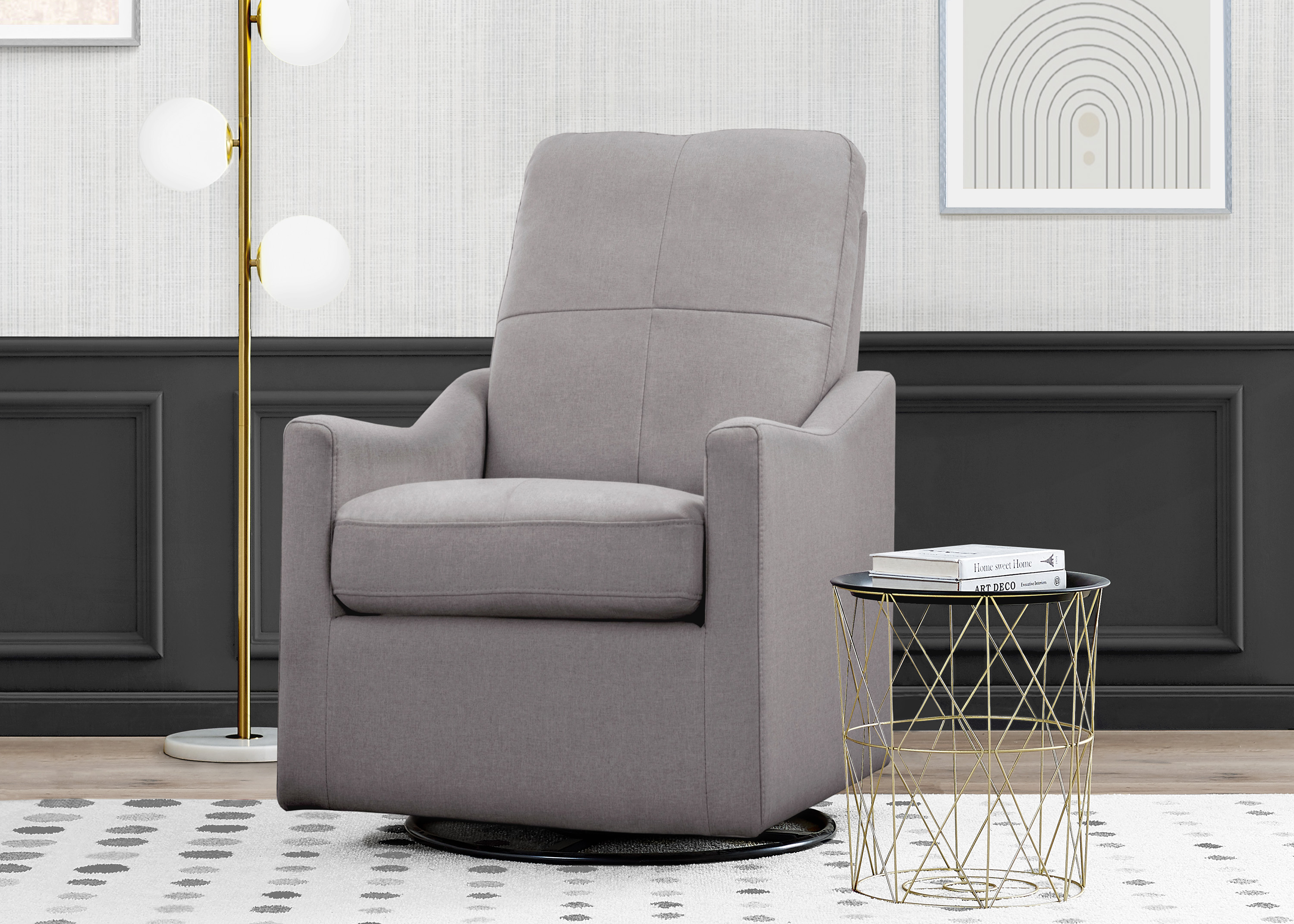 Delta Children Kenwood Slim Glider Swivel Rocker, French Grey photo 3