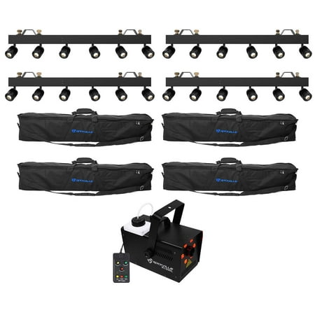 

(4) Chauvet DJ Pinspot Bar DMX (24) Independant Pinspot Lights+Bags+LED Fogger