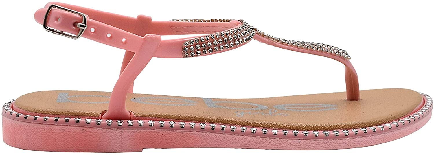 2 strap rhinestone sandals