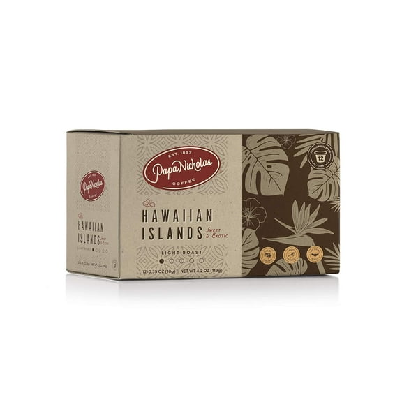 Single Serve Coffee Cups, Fits Keurig K Cup Brewers, Coffee Pods Hawaiian Islands Blend,12 Ounce
