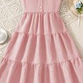 thumbnail image 6 of akafmk Teen Girls Cute Dresses Round Neck Button Down Flowy Tiesred Midi Sundress 7-15 Years, 6 of 7