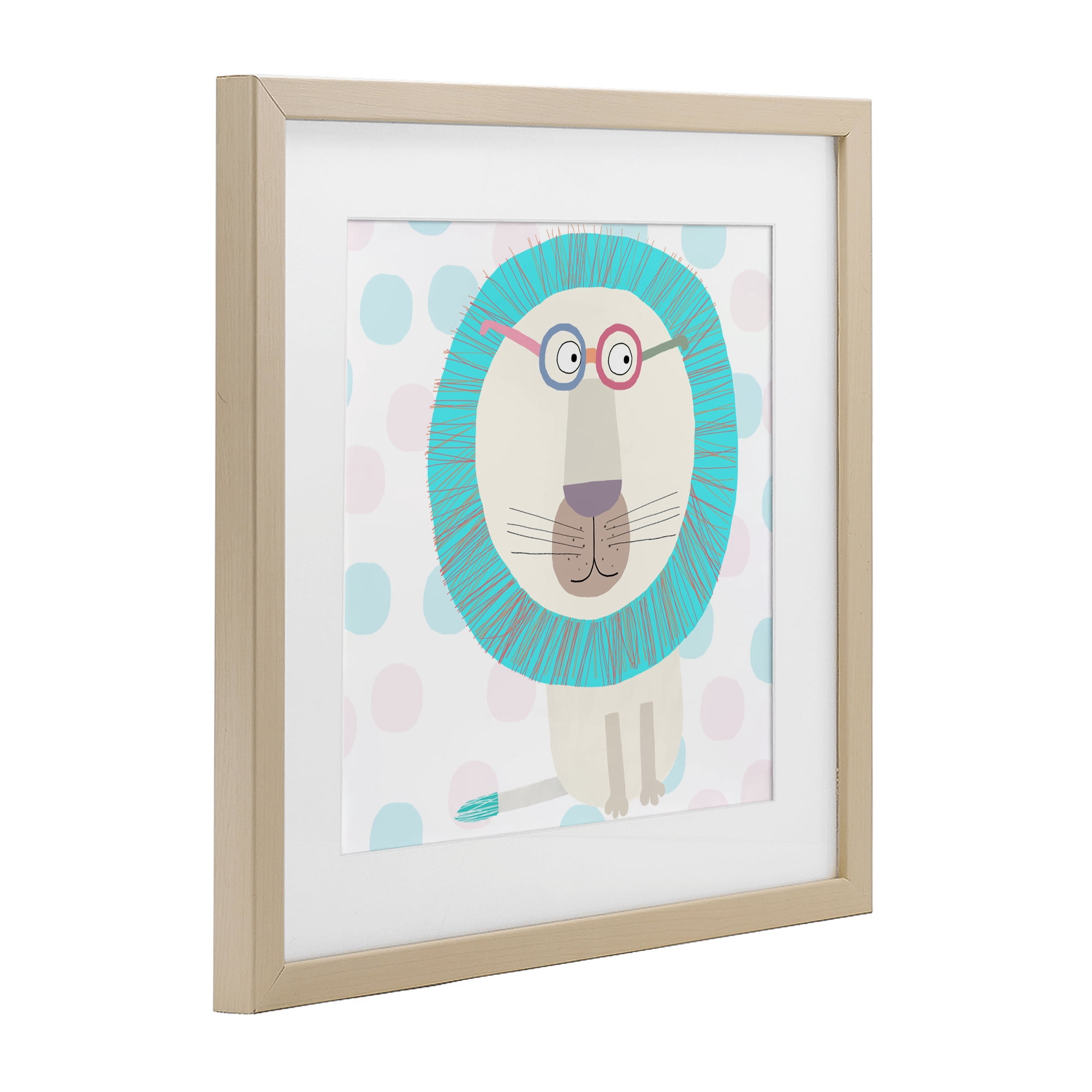 Stupell Industries Electric Blue Lion Birch Framed Print Under Glass, design by Carla Daly