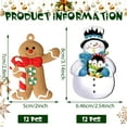 thumbnail image 3 of ZYNERY 24-Piece Christmas Ornaments Set - 12 Gingerbread Man & 12 Wooden Snowman Hanging Decor for Xmas Tree, Holiday Party, 3 of 7