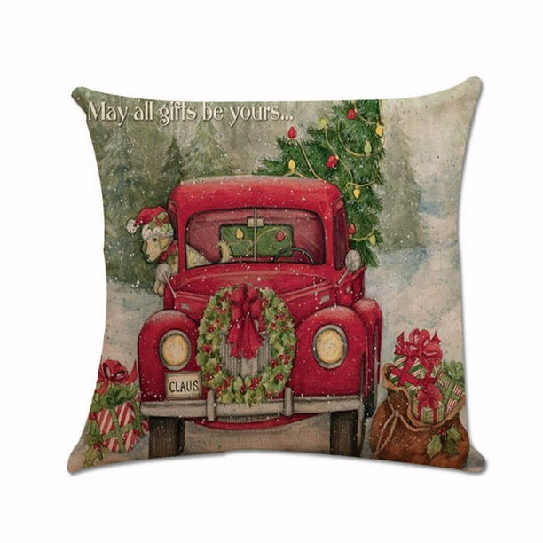 Christmas Xmas Santa Claus Cushion Cover Pillow Case Square Car Home Decor