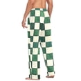 thumbnail image 3 of FORMRS Mens Pajama Pants with Pockets Sleepwear Lounge Bottoms Sizes S-2XL, Green and White Plaid Pattern, 3 of 7