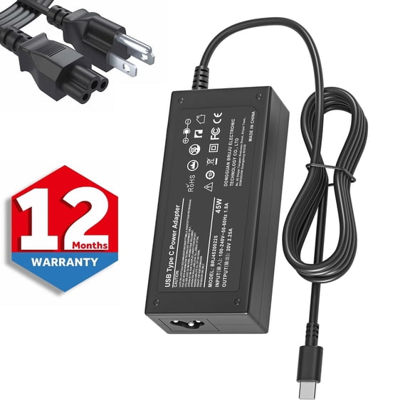 E ERSY 45W Type C USB AC Charger for HP Chromebook x360 14 14A G5 11 11A G6 G7 EE Spectre Elite x2 Laptop