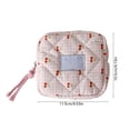 thumbnail image 3 of Cute Sanitary Napkin Storage Bag Quilted, Portable Mini Pouch for Tampons and Cosmetics, Cotton Period Organizer for School and Travel, Compact Makeup Bag for Daily Commute and Gym, 3 of 6