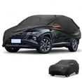 thumbnail image 1 of Funda para automóvil Unique Bargains a prueba de agua, protección contra sol y lluvia, funda exterior completa para Hyundai Tucson 2004-2024 210D-PU negra con franjas reflectantes, 1 of 6