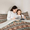 thumbnail image 4 of Erosebridal Geometric Aztec Twin Comforter Sets, Brown Teal Bedding Set, Gray Reversible 2 Pieces, 1 Comforter and 1 Pillowcase, 4 of 6