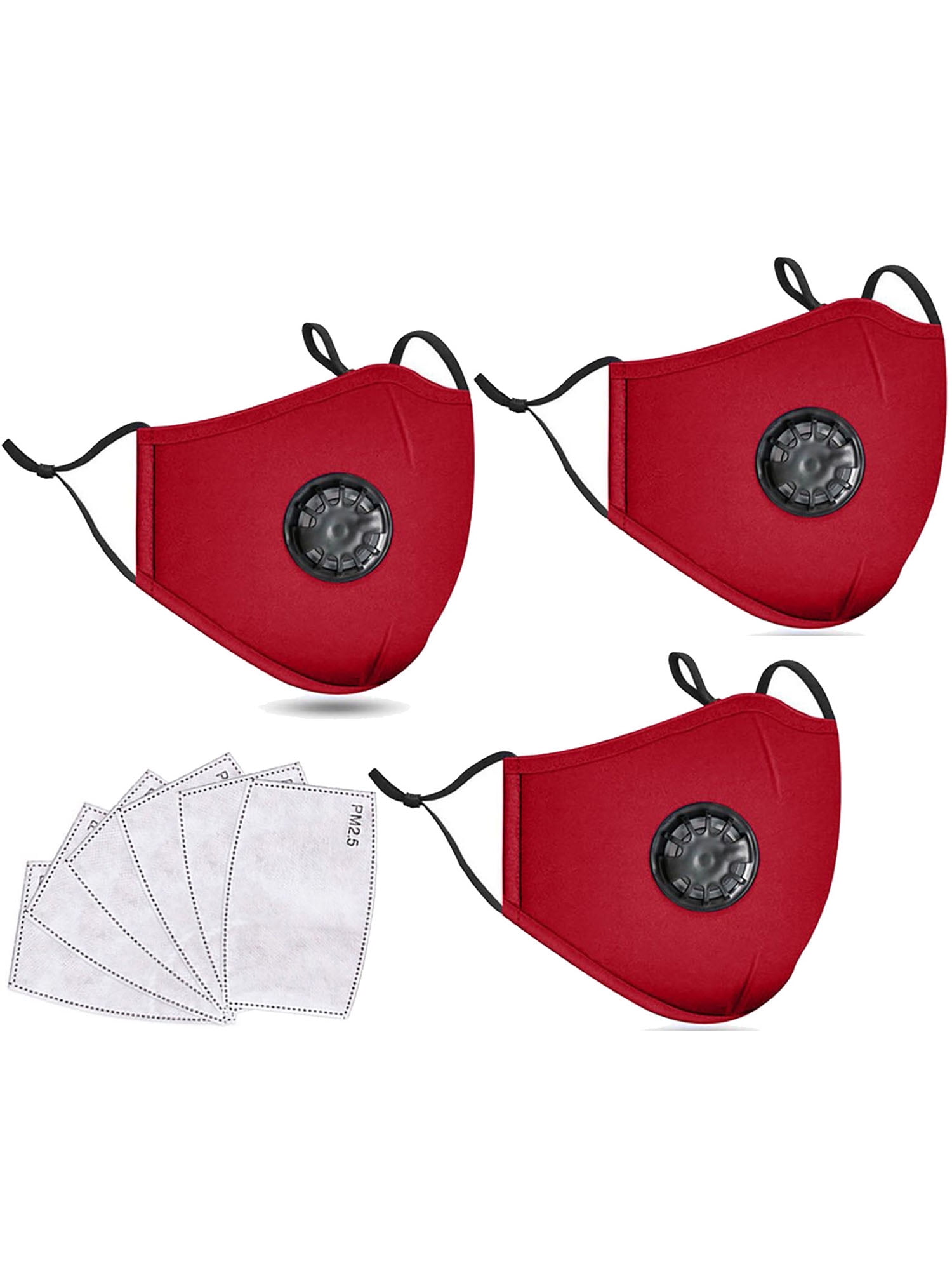 3 Pack Reusable Cotton Face Mask Outdoor Sports Face Cover, B