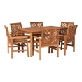 thumbnail image 1 of Vincent 7-Piece Chevron Outdoor Patio Dining Set - Brown, 1 of 3