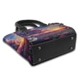 thumbnail image 3 of Lsque Dreamy Dandelion Sunset Pattern Leather Rivet Shoulder Bag – Elegant Genuine Leather & Microfiber PU Crossbody with Detachable Adjustable Strap, 3 of 5