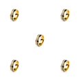 thumbnail image 2 of QualitChoice Ring Roman Numerals Jewelry Fashion Carbon Wedding Charm Couple Inlay Polished Rings Simple Personality Golden Golden 8# 5Set, 2 of 6