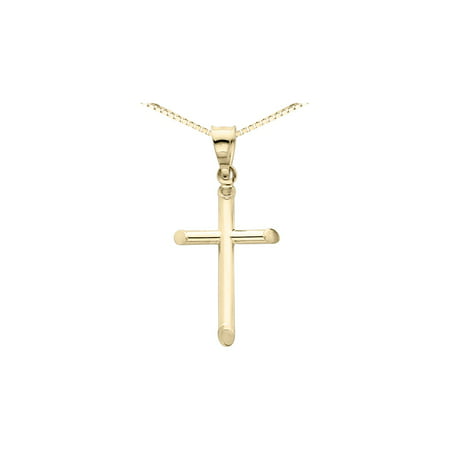 Gem And Harmony - 14K Yellow Gold Cross Pendant Necklace with Chain (1 ...